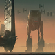 Arte conceptual creado por James Clyne que muestra a Luke revelándose ante la Primera Orden en The Last Jedi.